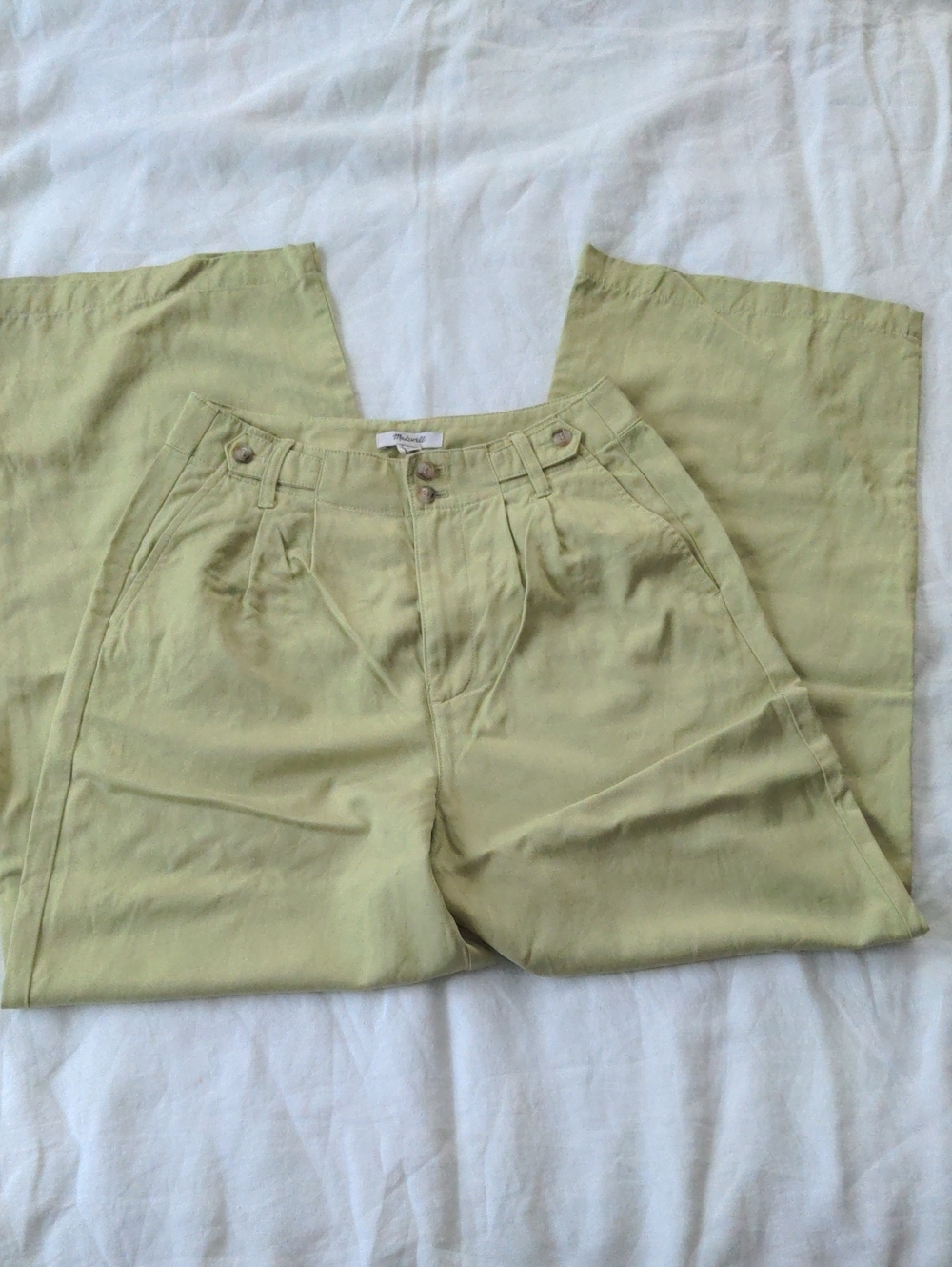 Madewell Spring Green Wide Leg Trousers Size 2